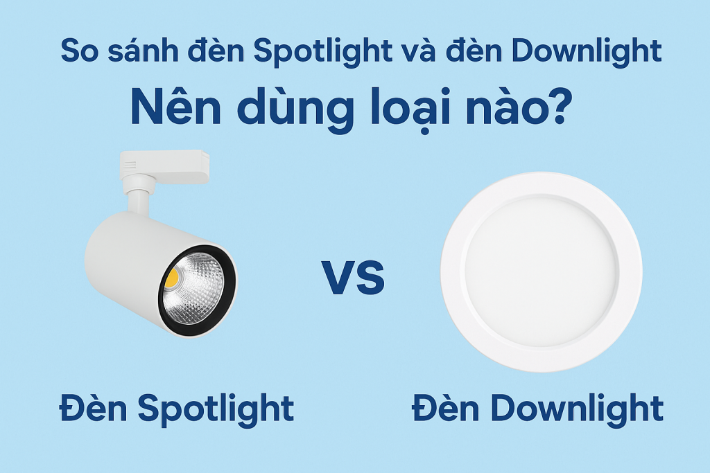 So sánh đèn Spotlight và đèn Downlight: Nên dùng loại nào?